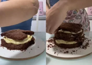 Confeiteira esquece pedido e faz encomenda com sobras de bolo